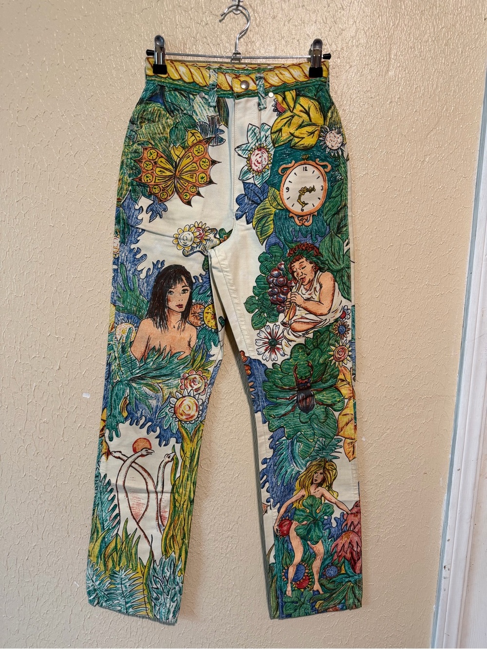 Wrangler Jeans Vintage 1960 Adam and Eve Size 9/10 Rare Find Creation Dinosaurs